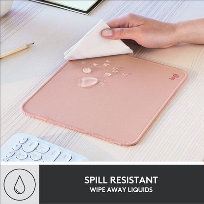 Logitech Mouse Pad - Studio Series, Computer Mouse Mat with Anti-slip Rubber Base, Easy Gliding, Spill-Resistant Surface, Durable Materials, Portable, in a Fresh Modern Design