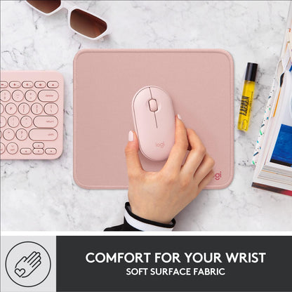 Logitech Mouse Pad - Studio Series, Computer Mouse Mat with Anti-slip Rubber Base, Easy Gliding, Spill-Resistant Surface, Durable Materials, Portable, in a Fresh Modern Design