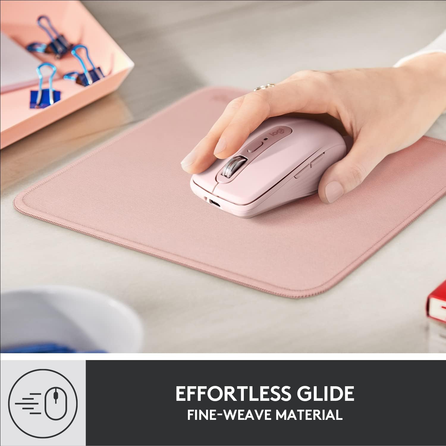 Logitech Mouse Pad - Studio Series, Computer Mouse Mat with Anti-slip Rubber Base, Easy Gliding, Spill-Resistant Surface, Durable Materials, Portable, in a Fresh Modern Design