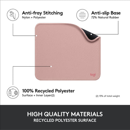 Logitech Mouse Pad - Studio Series, Computer Mouse Mat with Anti-slip Rubber Base, Easy Gliding, Spill-Resistant Surface, Durable Materials, Portable, in a Fresh Modern Design
