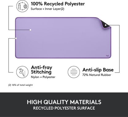 Logitech Desk Mat - Studio Series, Multifunctional Large Desk Pad, Extended Mouse Mat, Office Desk Protector with Anti-slip Base, Spill-resistant Durable Design