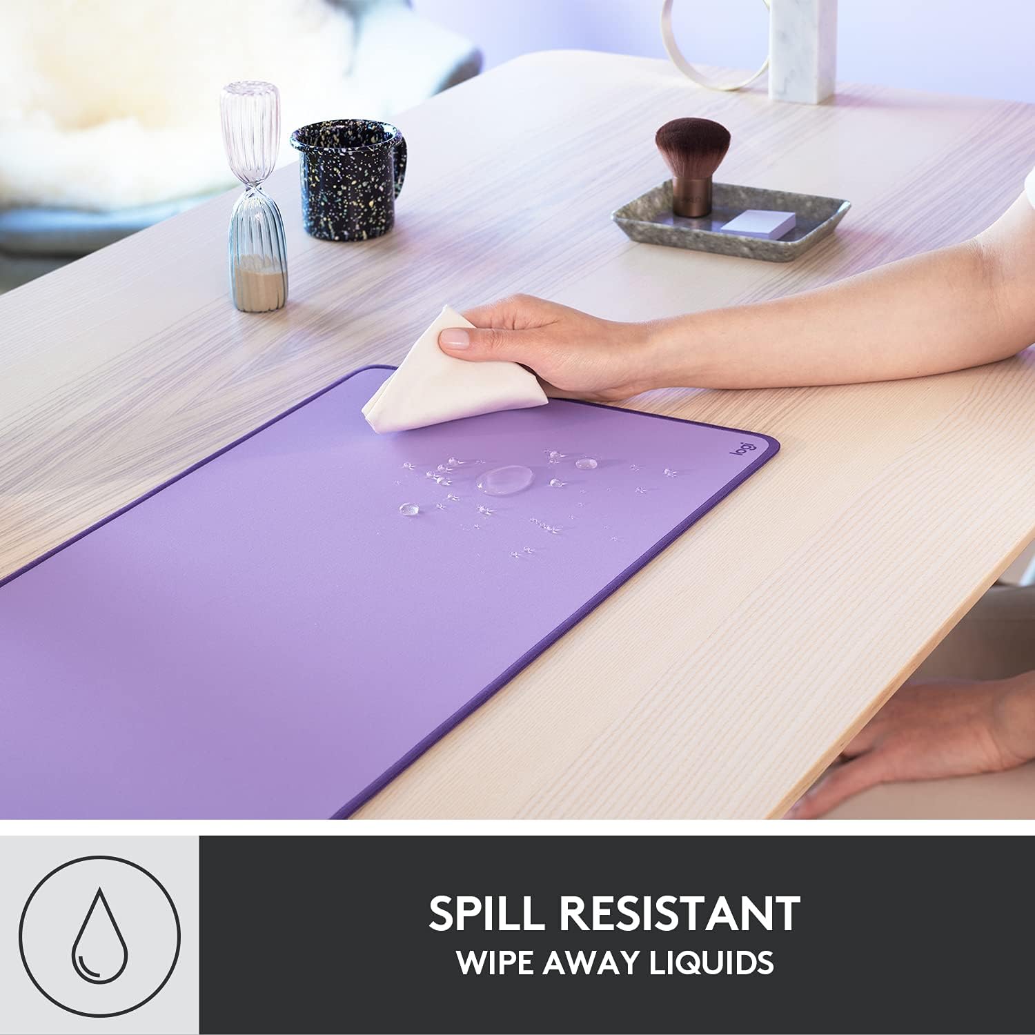 Logitech Desk Mat - Studio Series, Multifunctional Large Desk Pad, Extended Mouse Mat, Office Desk Protector with Anti-slip Base, Spill-resistant Durable Design