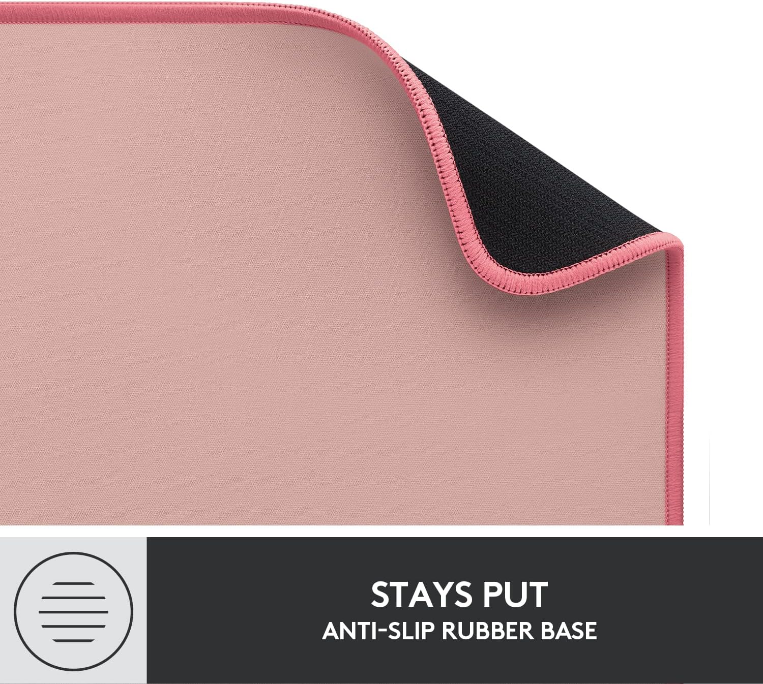 Logitech Desk Mat - Studio Series, Multifunctional Large Desk Pad, Extended Mouse Mat, Office Desk Protector with Anti-slip Base, Spill-resistant Durable Design - Pink Pink Large
