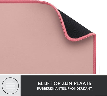 Logitech Desk Mat - Studio Series, Multifunctional Large Desk Pad, Extended Mouse Mat, Office Desk Protector with Anti-slip Base, Spill-resistant Durable Design - Pink Pink Large