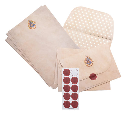 Grupo Erik Briefpapier-Set Harry Potter Briefpapier mit Hogwarts Logo - 20 Blatt A5-Notizpapier, 10 Briefumschläge, Wachssiegel-Aufkleber