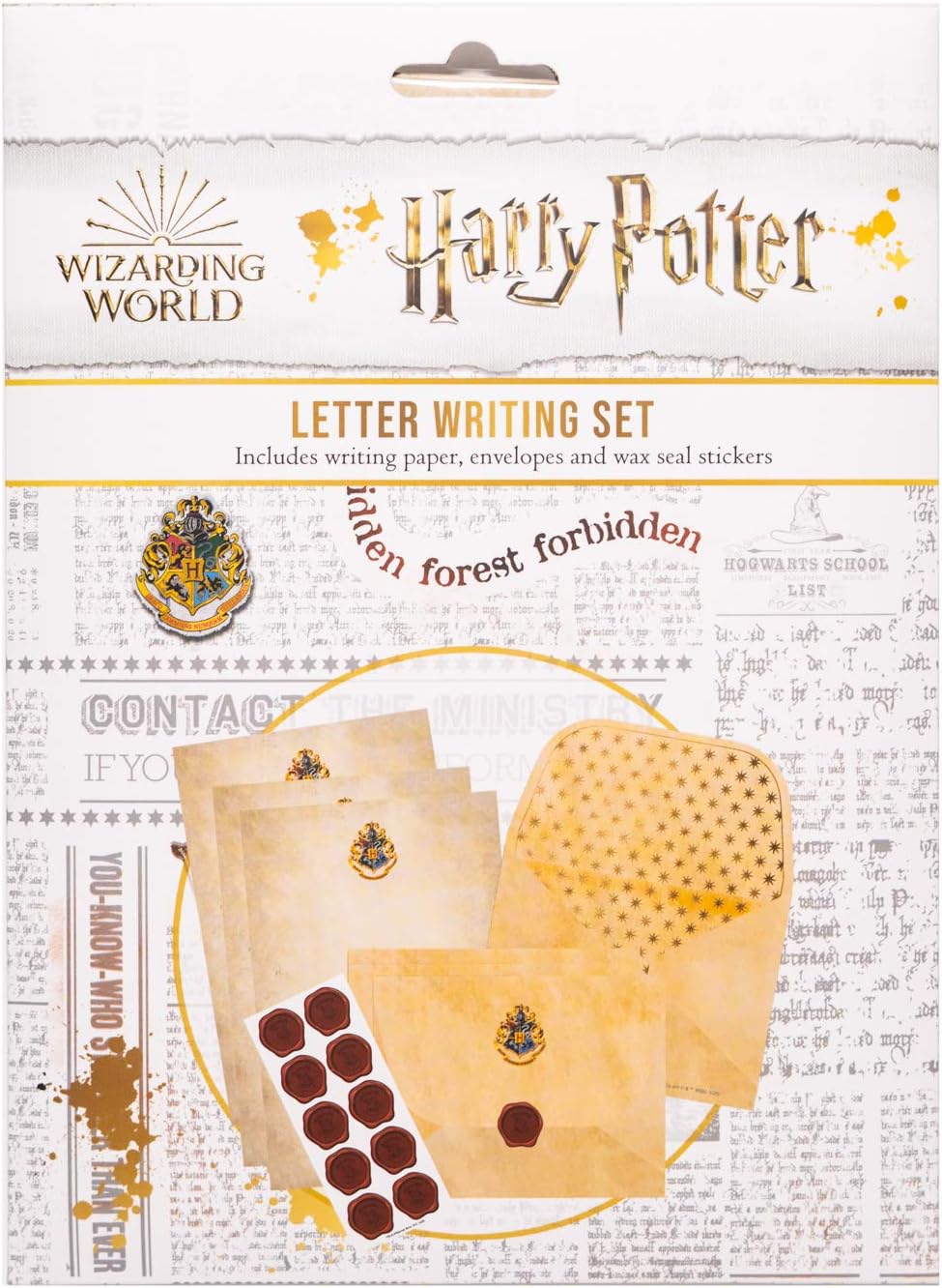 Grupo Erik Briefpapier-Set Harry Potter Briefpapier mit Hogwarts Logo - 20 Blatt A5-Notizpapier, 10 Briefumschläge, Wachssiegel-Aufkleber
