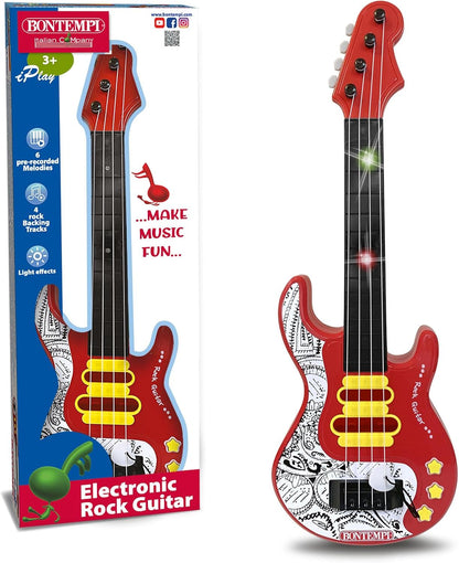 Bontempi ElectroGroove Electronic Bass Rock for Powerful Vibrations and Innovative Rhythms, Red with Patterns