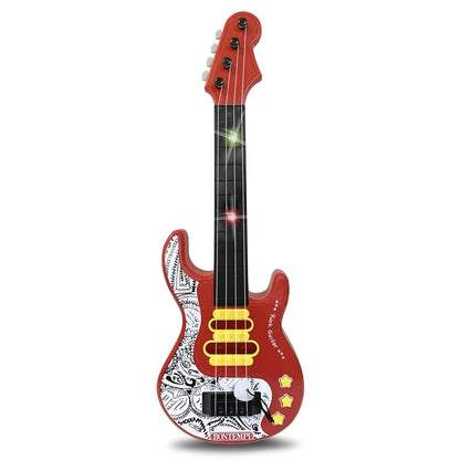 Bontempi ElectroGroove Electronic Bass Rock for Powerful Vibrations and Innovative Rhythms, Red with Patterns