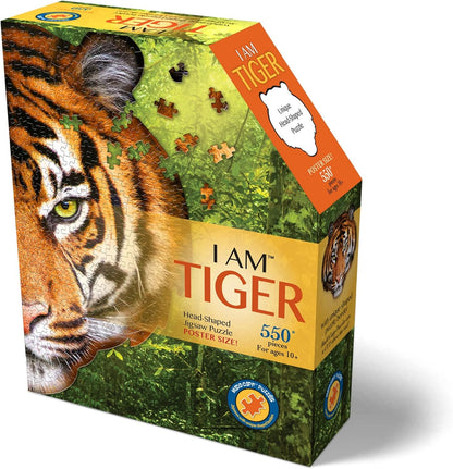 Carletto 3005-IAMTIGER,Madd Capp Shape Puzzle Tiger 550 Tegels,Meerkleuren