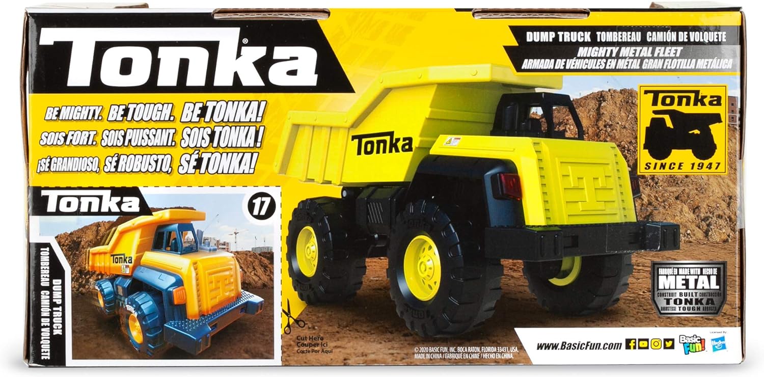 Tonka 6061 Mighty Metal Fleet,8 Inch Die-Cast Dumper Truck Toy for Boys and Girls,Kids Construction Toys,Vehicle Toys for Creative Play,Traditional Toy Trucks for Children Aged 3 +,Blue(Bright Blue