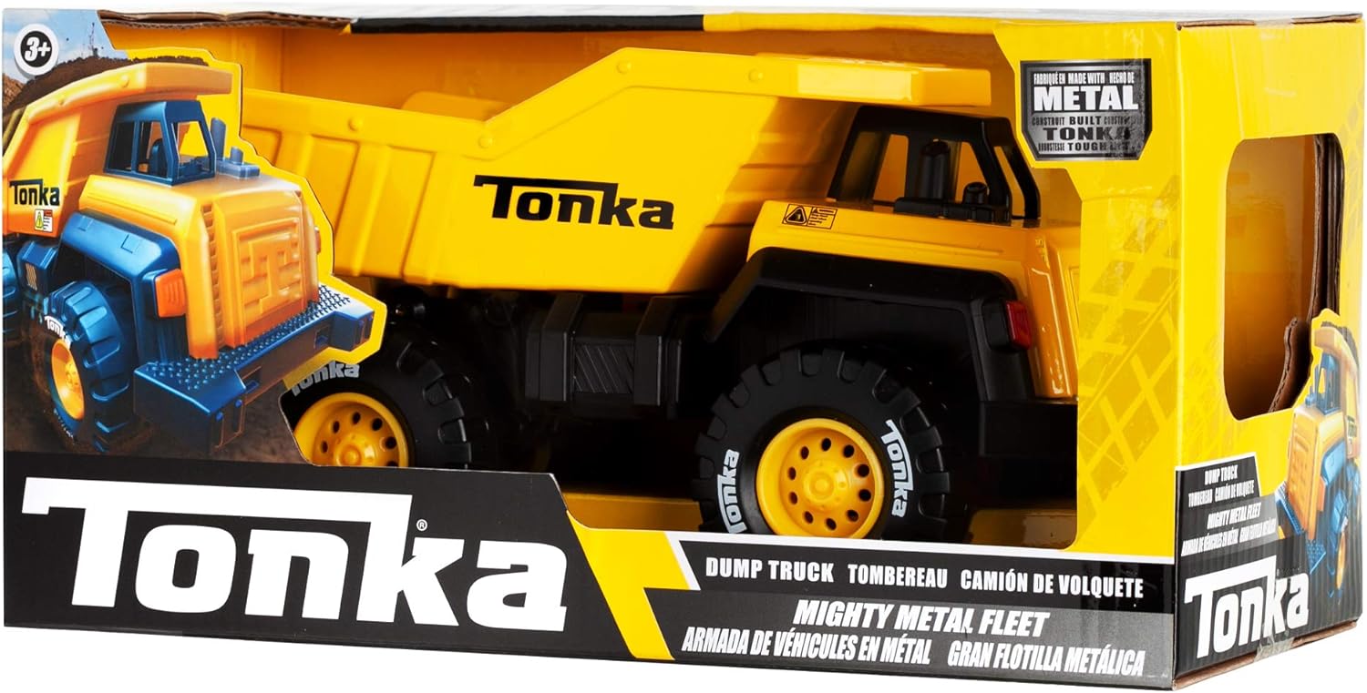 Tonka 6061 Mighty Metal Fleet,8 Inch Die-Cast Dumper Truck Toy for Boys and Girls,Kids Construction Toys,Vehicle Toys for Creative Play,Traditional Toy Trucks for Children Aged 3 +,Blue(Bright Blue