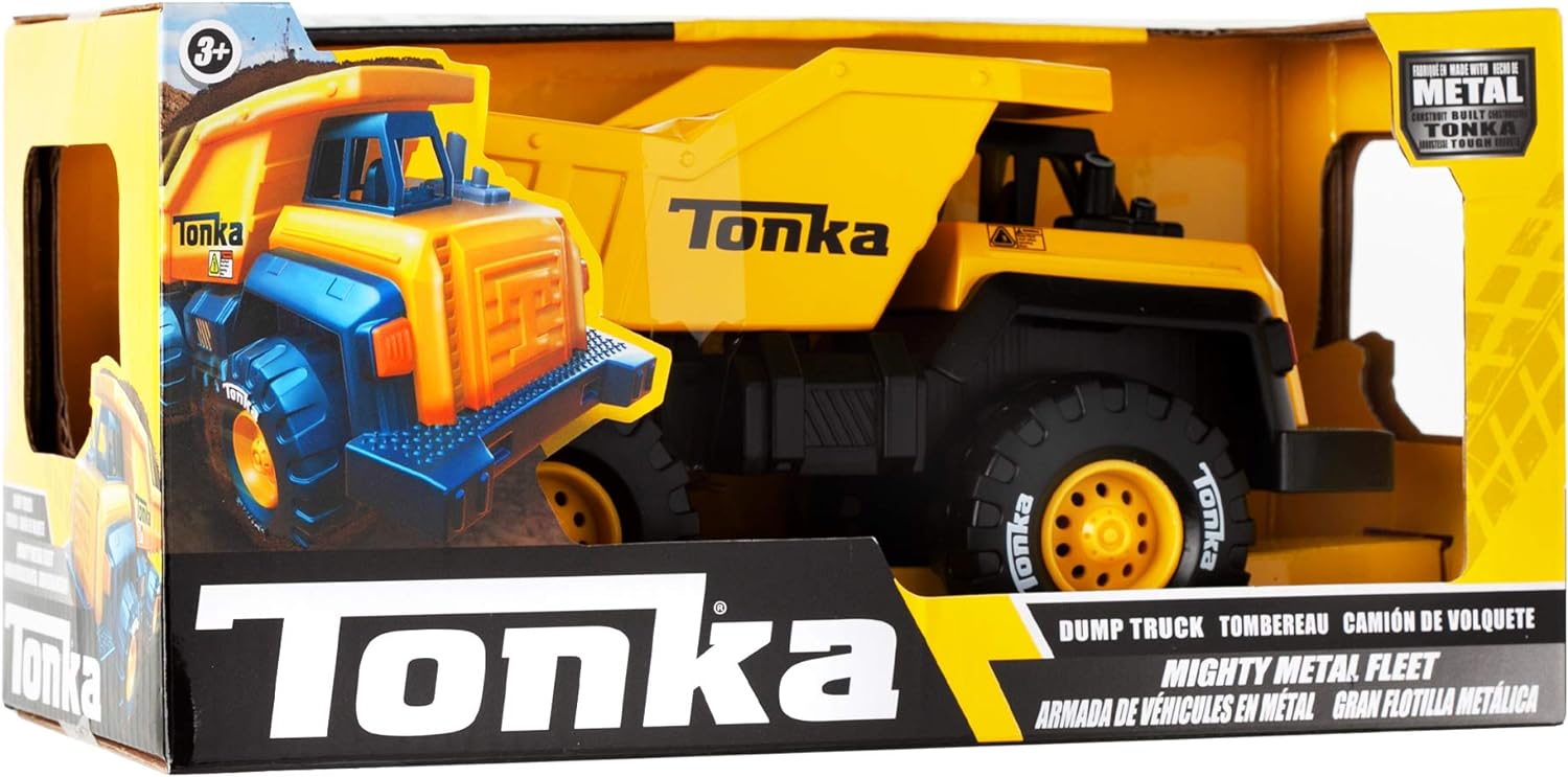 Tonka 6061 Mighty Metal Fleet,8 Inch Die-Cast Dumper Truck Toy for Boys and Girls,Kids Construction Toys,Vehicle Toys for Creative Play,Traditional Toy Trucks for Children Aged 3 +,Blue(Bright Blue