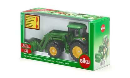 siku 3652, John Deere Tractor with Front Loader, 1:32, Metal/Plastic, Green, Movable front loader, Removable driver's cabin Tractor with Front Loader 1:32