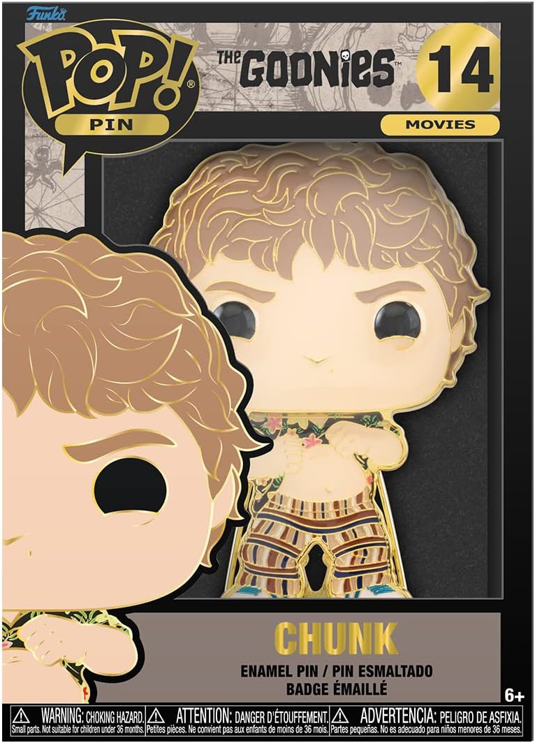 Loungefly POP! Large Enamel Pin GOONIES: CHUNK - Mikey - the Goonies Enamel Pins - Cute Collectable Novelty Brooch - for Backpacks & Bags - Gift Idea - Official Merchandise - Movies Fans