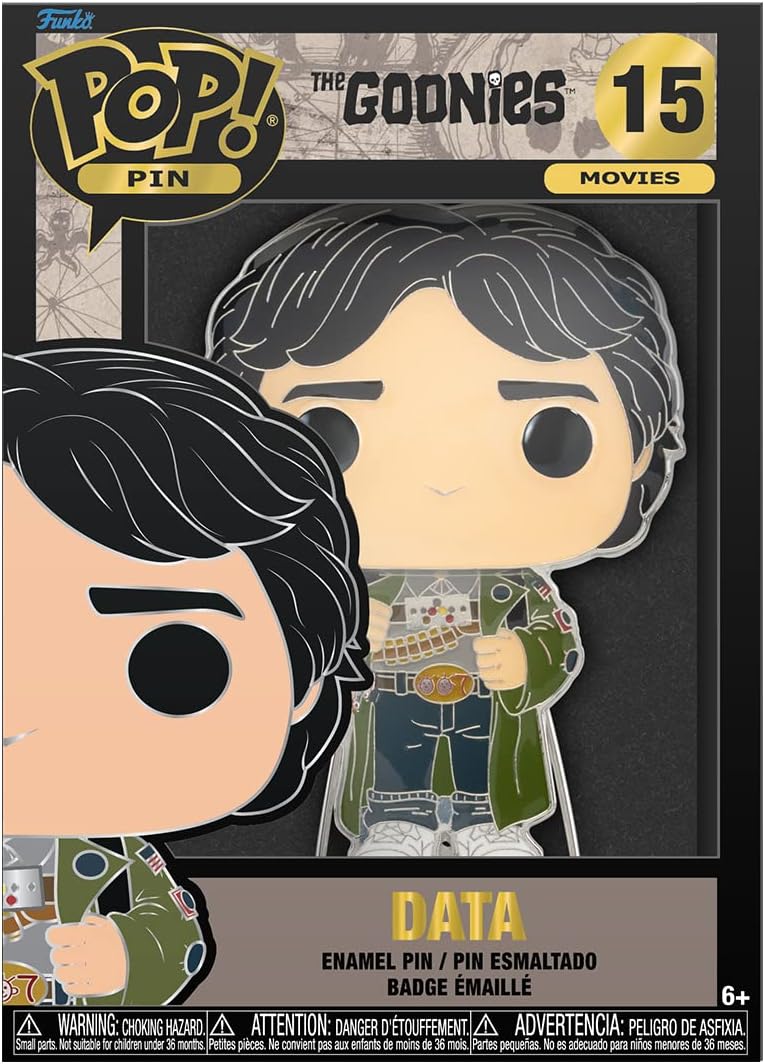 Loungefly POP! Large Enamel Pin GOONIES: DATA - Data - the Goonies Enamel Pins - Cute Collectable Novelty Brooch - for Backpacks & Bags - Gift Idea - Official Merchandise - Movies Fans
