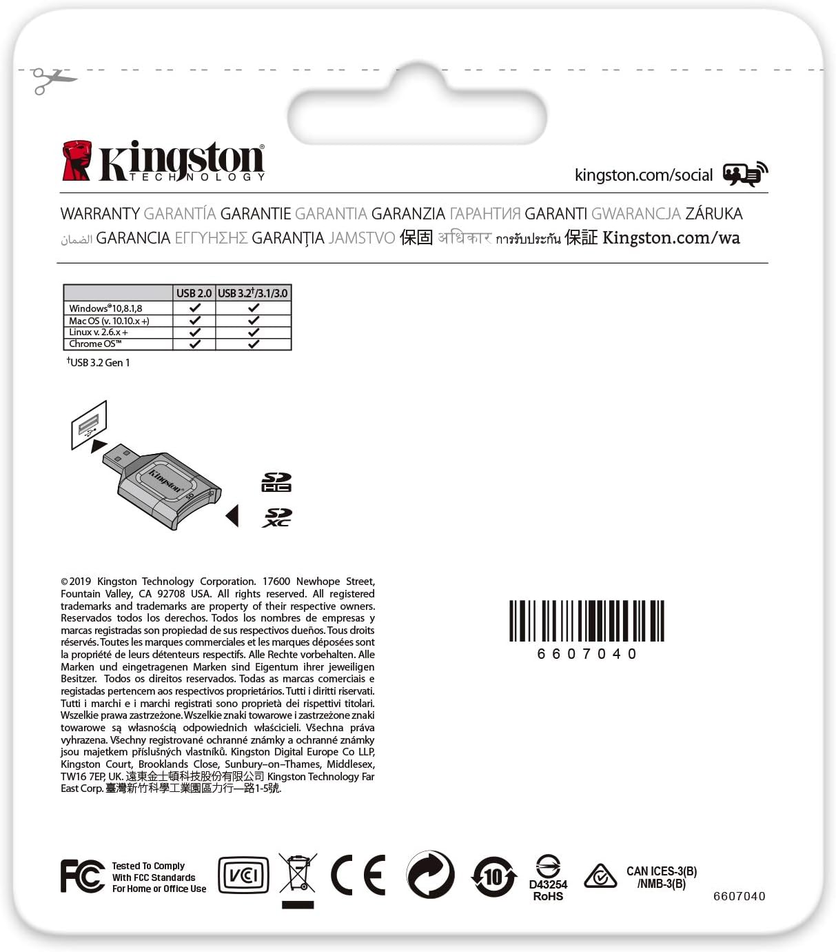 Kingston MobileLite Plus (MLP ) SD Card Reader USB 3.1 SDHC/SDXC UHS-II
