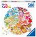 Round Puzzle Circle Of Colors - Desserts/pastries (500 Stukjes)