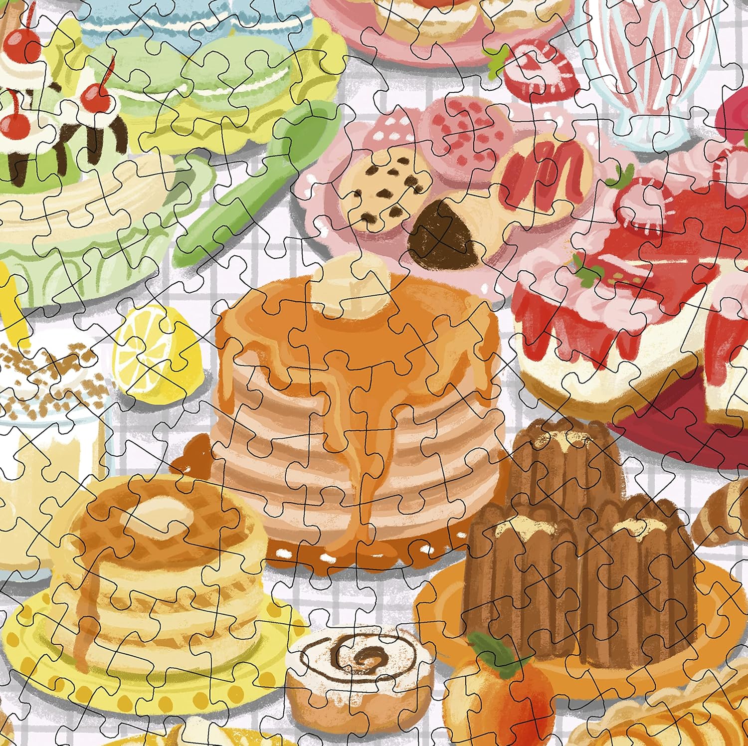 Round Puzzle Circle Of Colors - Desserts/pastries (500 Stukjes)