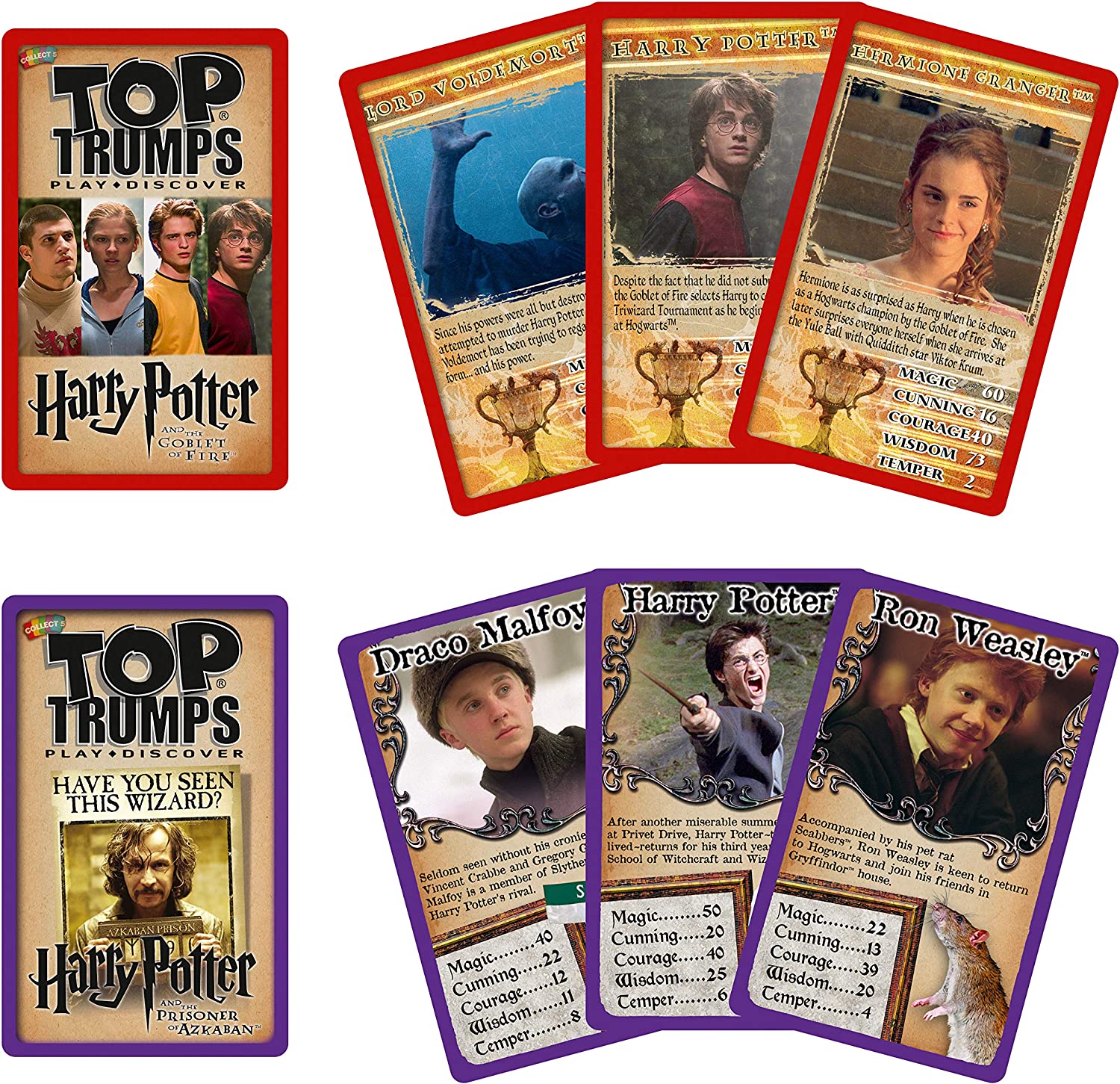 Top Trumps Harry Potter Gryffindor Collectors Tin Card Game, Board the Hogwarts Express with Goblet of Fire and Prisoner of Azkaban, educational gift and toy for boys and girls Aged 6 plus
