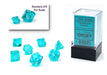 Chessex Juego de dados - Juego de dados poliédricos de plástico translúcido de 10 mm - Mazmorras y dragones D&D DND TTRPG dados - Incluye 7 dados - D4 D6 D8 D10 D12 D20 D% (CHX20385