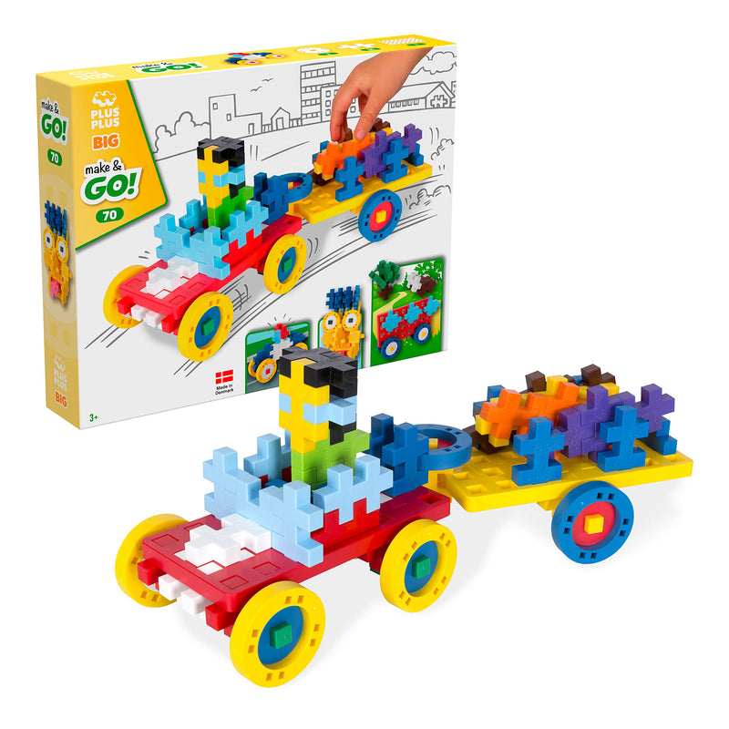 Plus-Plus 3424 Creative Building Blocks, Big Vehicles Set, Construction Toy, 70 Pieces