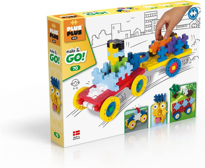 Plus-Plus 3424 Creative Building Blocks, Big Vehicles Set, Construction Toy, 70 Pieces