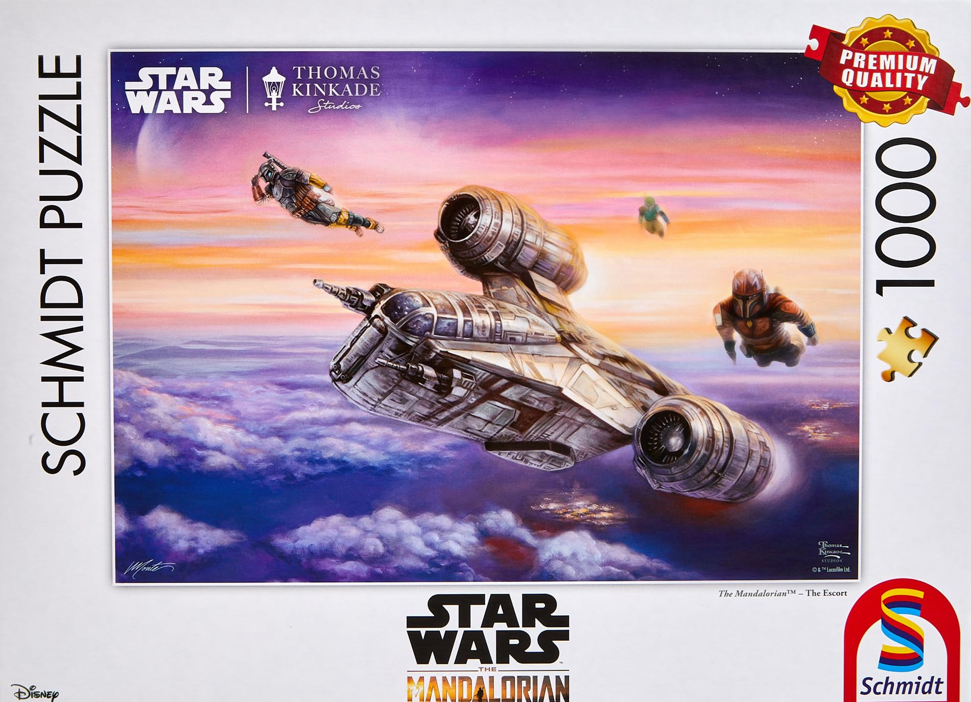 Schmidt Spiele | Thomas Kinkade: Disney Star Wars The Mandalorian - The Escort (1000pc) | Puzzle | Ages 12+