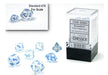 Chessex Dice Set – 10mm Borealis Light Blue Luminary Polyhedral Dice Set – Dungeons and Dragons D&D DND TTRPG Dice – Includes 7 Dice - D4 D6 D8 D10 D12 D20 D%, (CHX20581