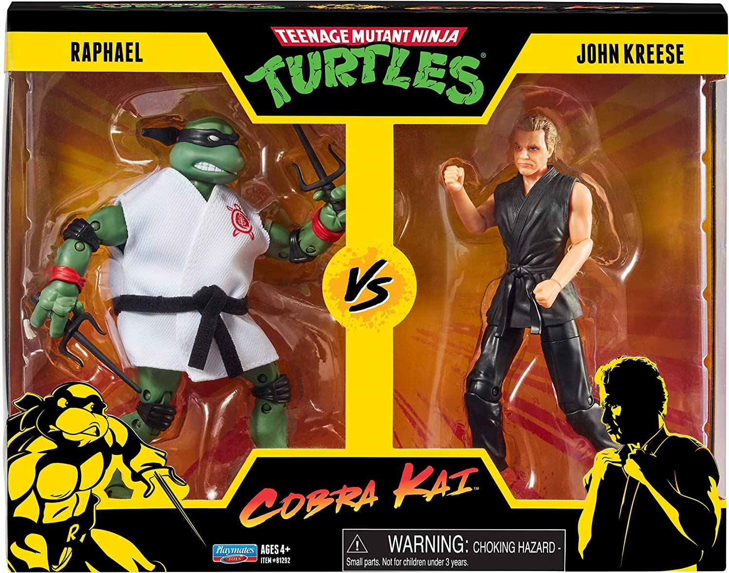Turtles TU401000 TMNT Cobra Kai 2-Packs Raph vs John Kreese, Multi Colour