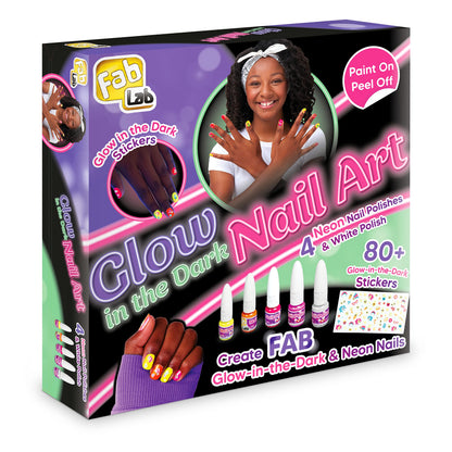 FabLab FL112 Glow in the Dark And Neon Nail Art Painting Kit with Stickers