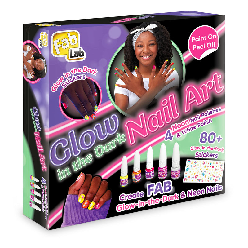 FabLab FL112 Glow in the Dark And Neon Nail Art Painting Kit with Stickers