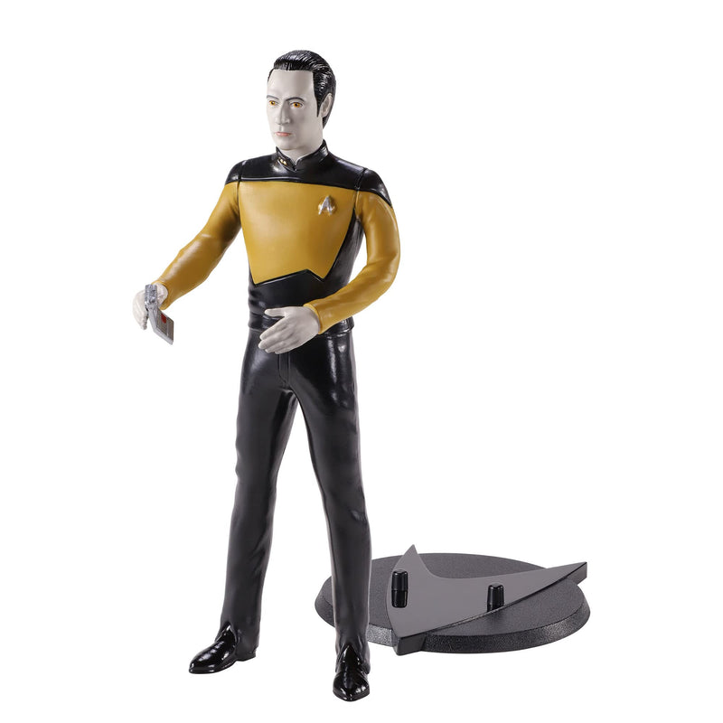 BendyFigs The Noble Collection Star Trek Data - 7.5in (19cm) Noble Toys Bendable Figure Posable Collectible Doll Figures With Stand