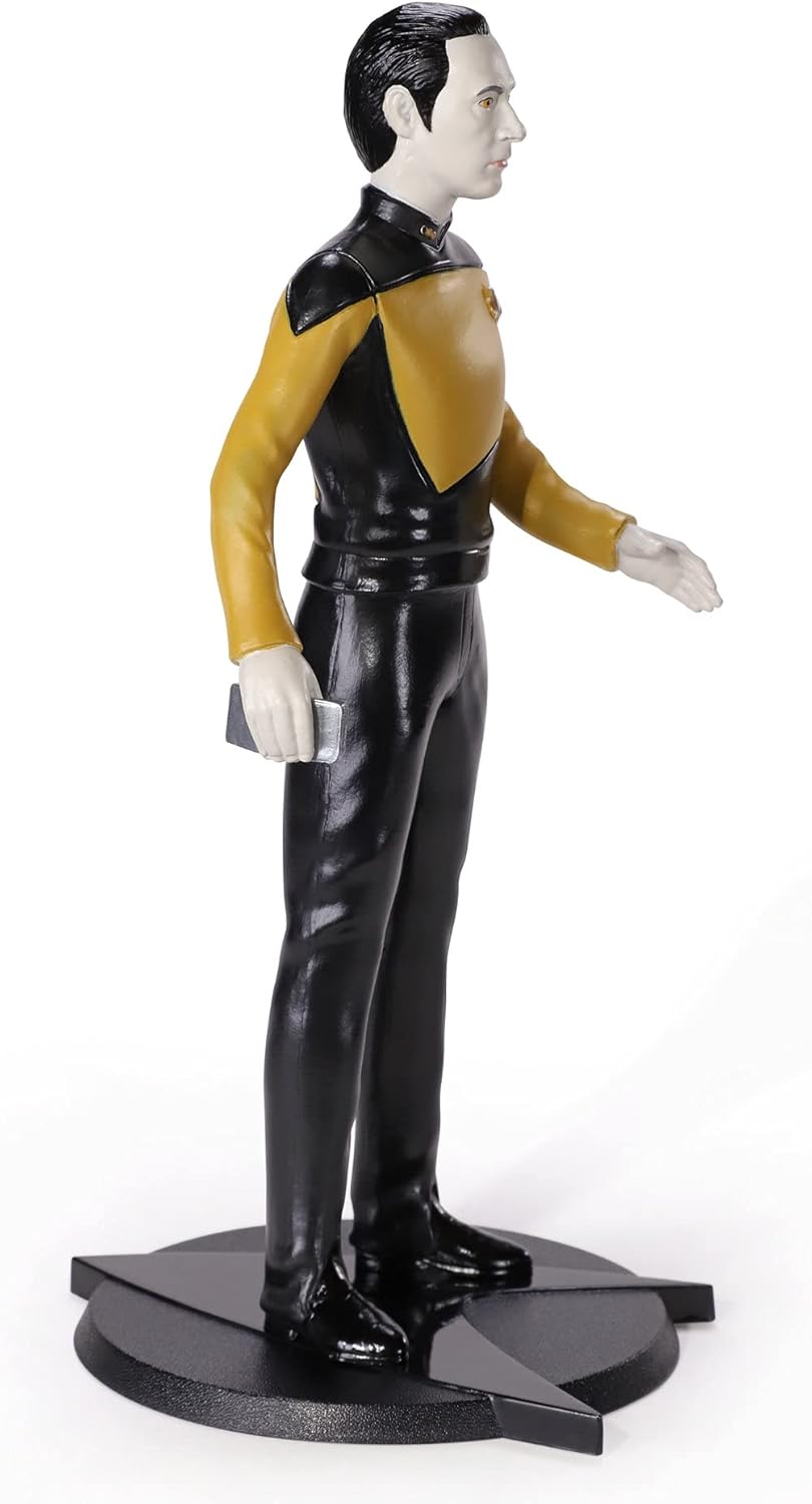 BendyFigs The Noble Collection Star Trek Data - 7.5in (19cm) Noble Toys Bendable Figure Posable Collectible Doll Figures With Stand