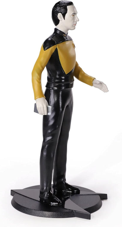 BendyFigs The Noble Collection Star Trek Data - 7.5in (19cm) Noble Toys Bendable Figure Posable Collectible Doll Figures With Stand