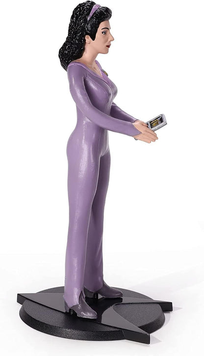 The Noble Collection Star Trek Bendyfigs Troi - 7.5in (19cm) Noble Toys Bendable Figure Posable Collectible Doll Figures With Stand, Multicolor, NN1509