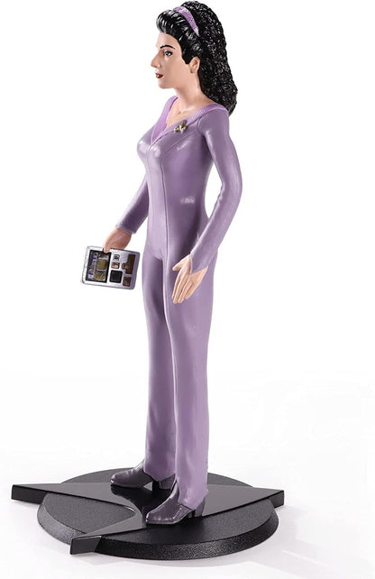 The Noble Collection Star Trek Bendyfigs Troi - 7.5in (19cm) Noble Toys Bendable Figure Posable Collectible Doll Figures With Stand, Multicolor, NN1509