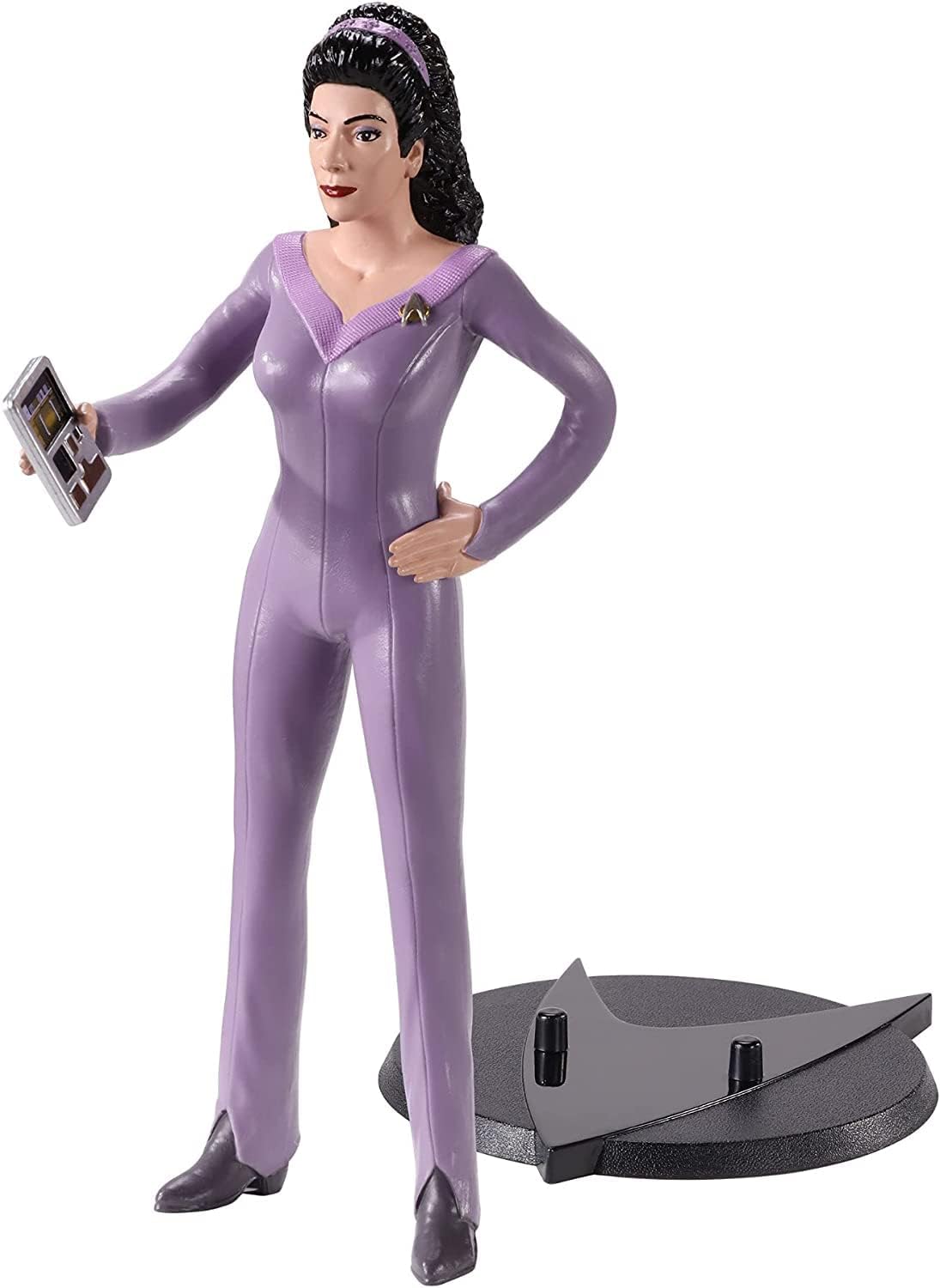 The Noble Collection Star Trek Bendyfigs Troi - 7.5in (19cm) Noble Toys Bendable Figure Posable Collectible Doll Figures With Stand, Multicolor, NN1509