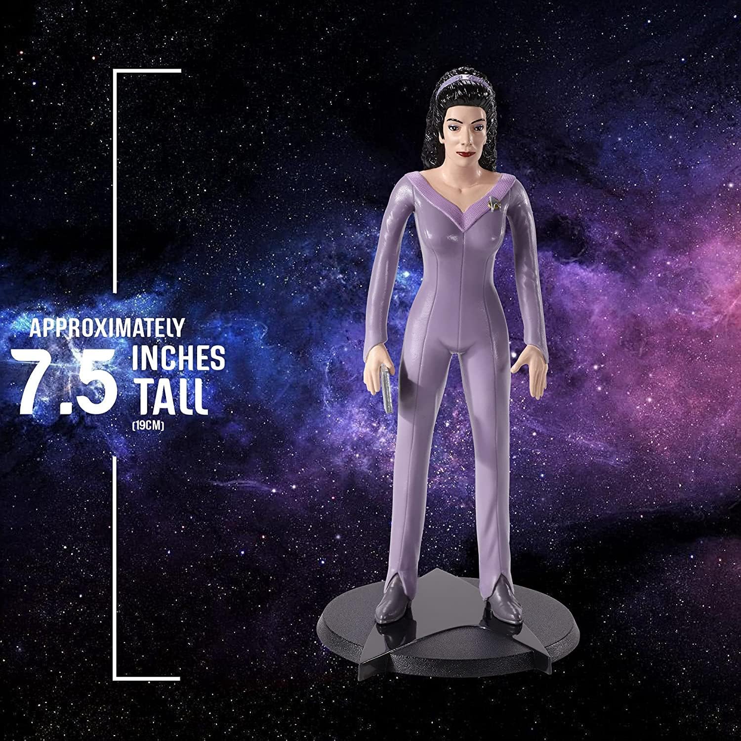 The Noble Collection Star Trek Bendyfigs Troi - 7.5in (19cm) Noble Toys Bendable Figure Posable Collectible Doll Figures With Stand, Multicolor, NN1509
