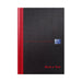 Oxford Black n' Red Single Cash Ruled Casebound A5 Notebook, 192 Pages,Black/Red (Pack of 2
