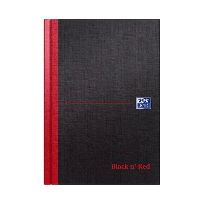 Oxford Black n' Red Single Cash Ruled Casebound A5 Notebook, 192 Pages,Black/Red (Pack of 2