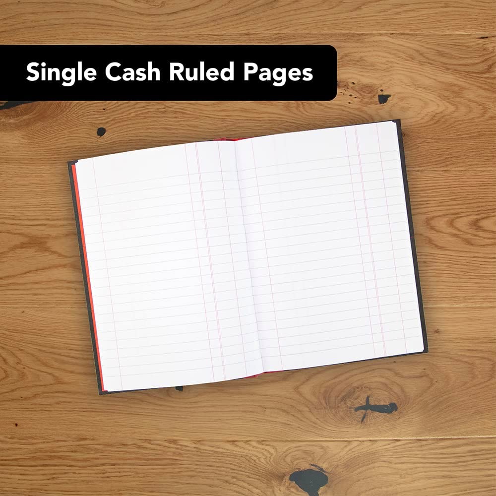 Oxford Black n' Red Single Cash Ruled Casebound A5 Notebook, 192 Pages,Black/Red (Pack of 2