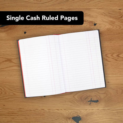 Oxford Black n' Red Single Cash Ruled Casebound A5 Notebook, 192 Pages,Black/Red (Pack of 2