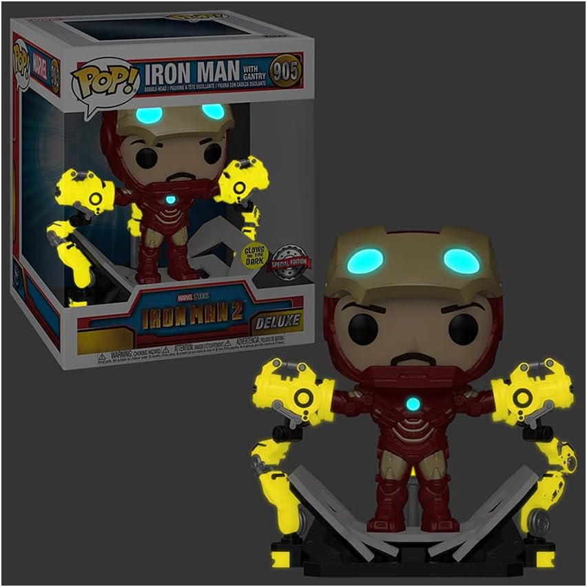 Marvel POP IRON MAN 2 IRON MAN MKIV W/GANTRY PX GID DLX VIN FIG