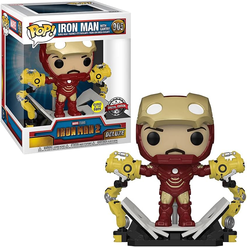 Marvel POP IRON MAN 2 IRON MAN MKIV W/GANTRY PX GID DLX VIN FIG