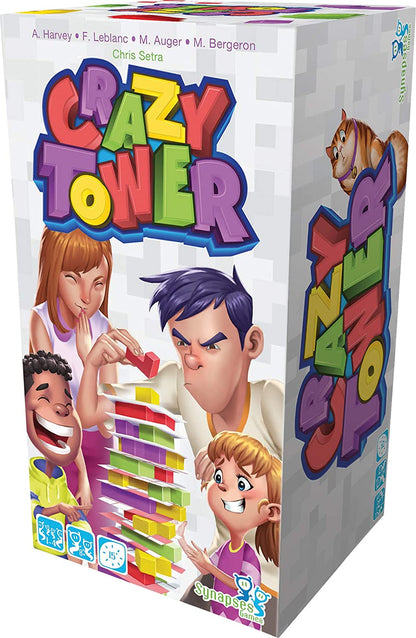Synapses Games | Crazy Tower | Board Game | Ages 8+ | 1-4 Players | 15 Minutes Playing Time