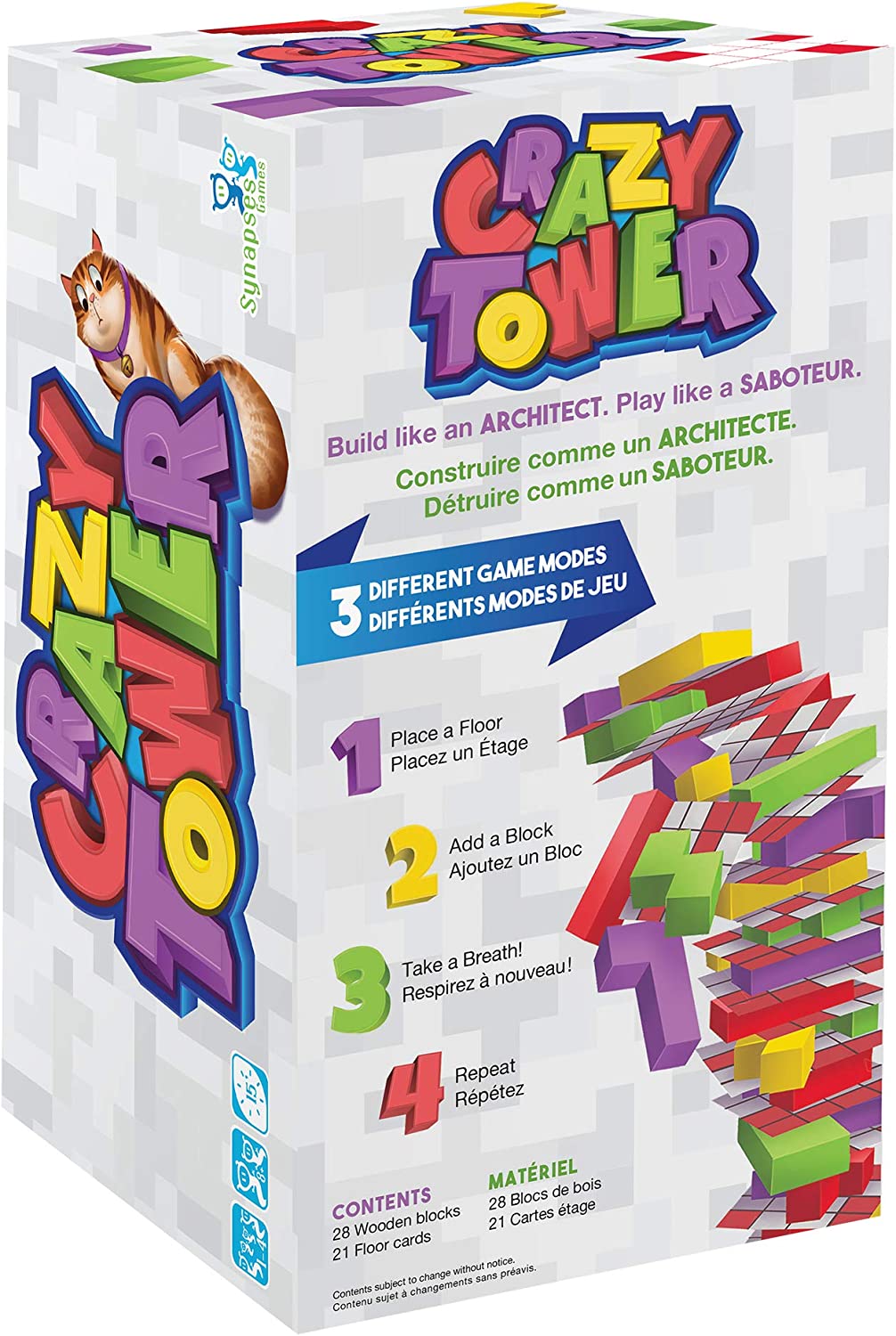 Synapses Games | Crazy Tower | Board Game | Ages 8+ | 1-4 Players | 15 Minutes Playing Time