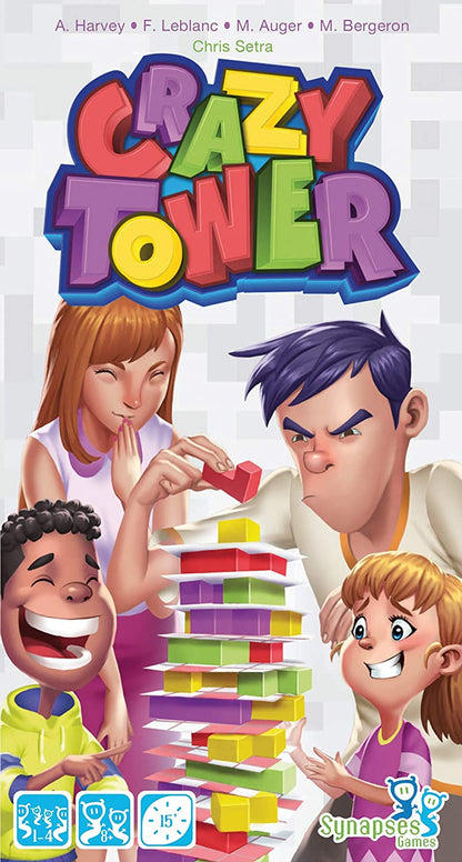 Synapses Games | Crazy Tower | Board Game | Ages 8+ | 1-4 Players | 15 Minutes Playing Time