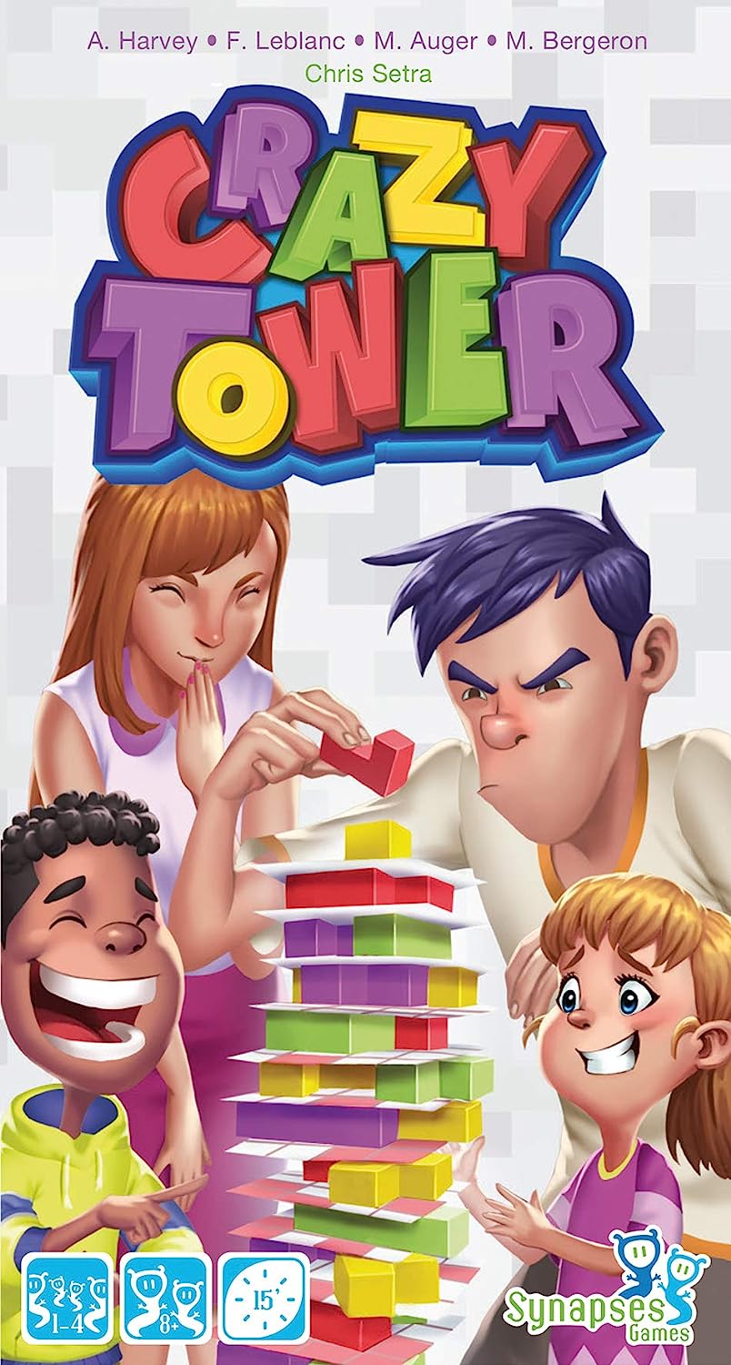 Synapses Games | Crazy Tower | Board Game | Ages 8+ | 1-4 Players | 15 Minutes Playing Time