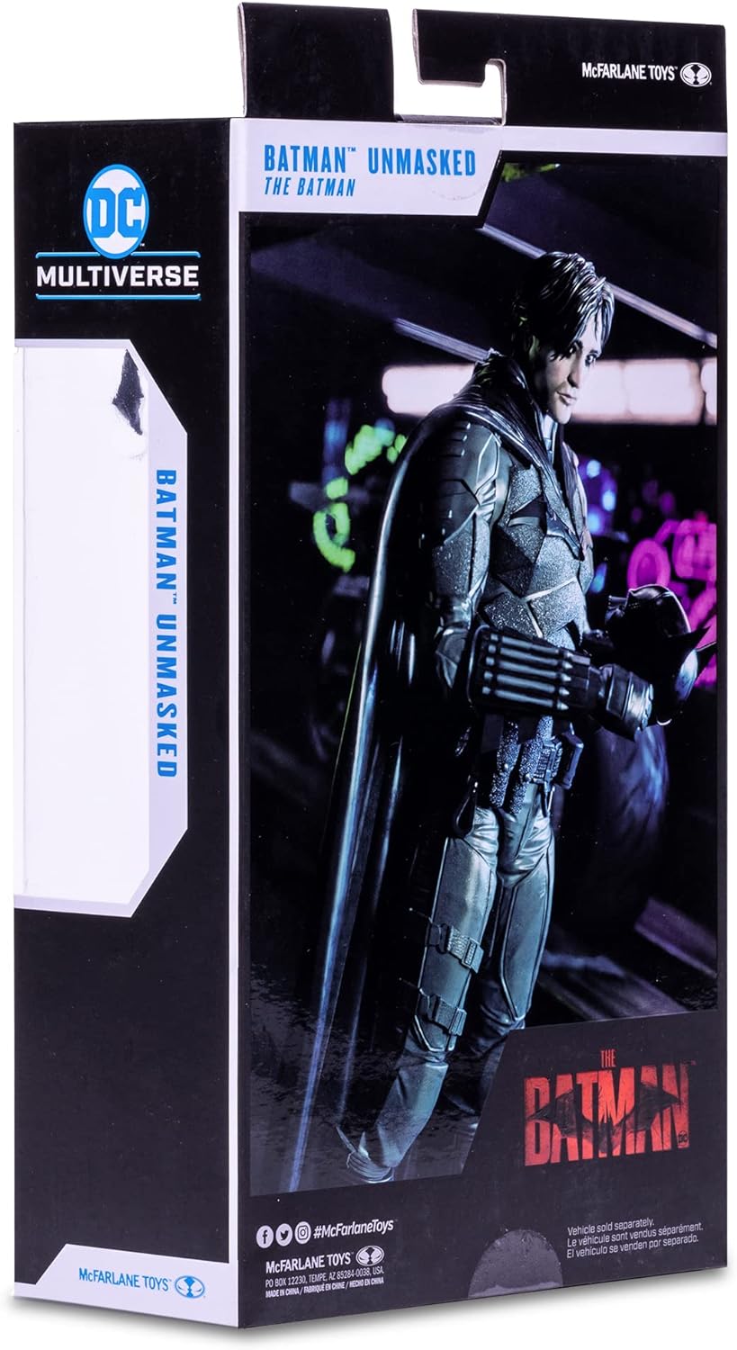 McFarlane Multiverse Unmasked Batman Movie 7" Action Figure with Accessories, Multicolor Batman Unmasked