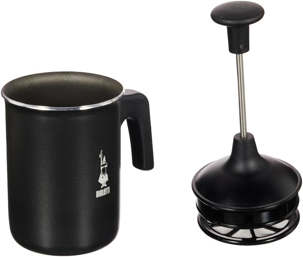 Bialetti CD Tuttocrema-166 ml Tuttocrema-Manual Milk frother with a Capacity of 166 ml, Plastic, Black, 30 x 20 x 15 cm